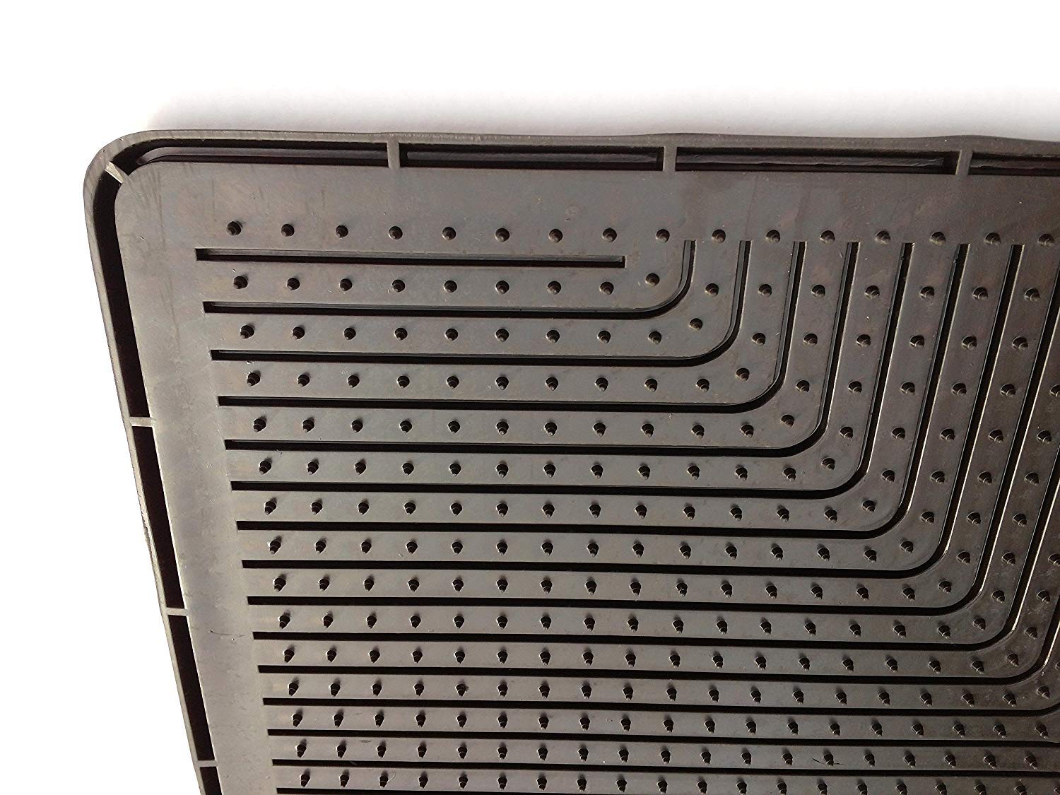 Black Rubber Slush Floor Mats for Semi Truck - Universally fits Many (See Measurements) Kenworth Peterbilt Freightliner Mack - All-Weather/Terrain High Ridged 2 Piece Cab Fronts