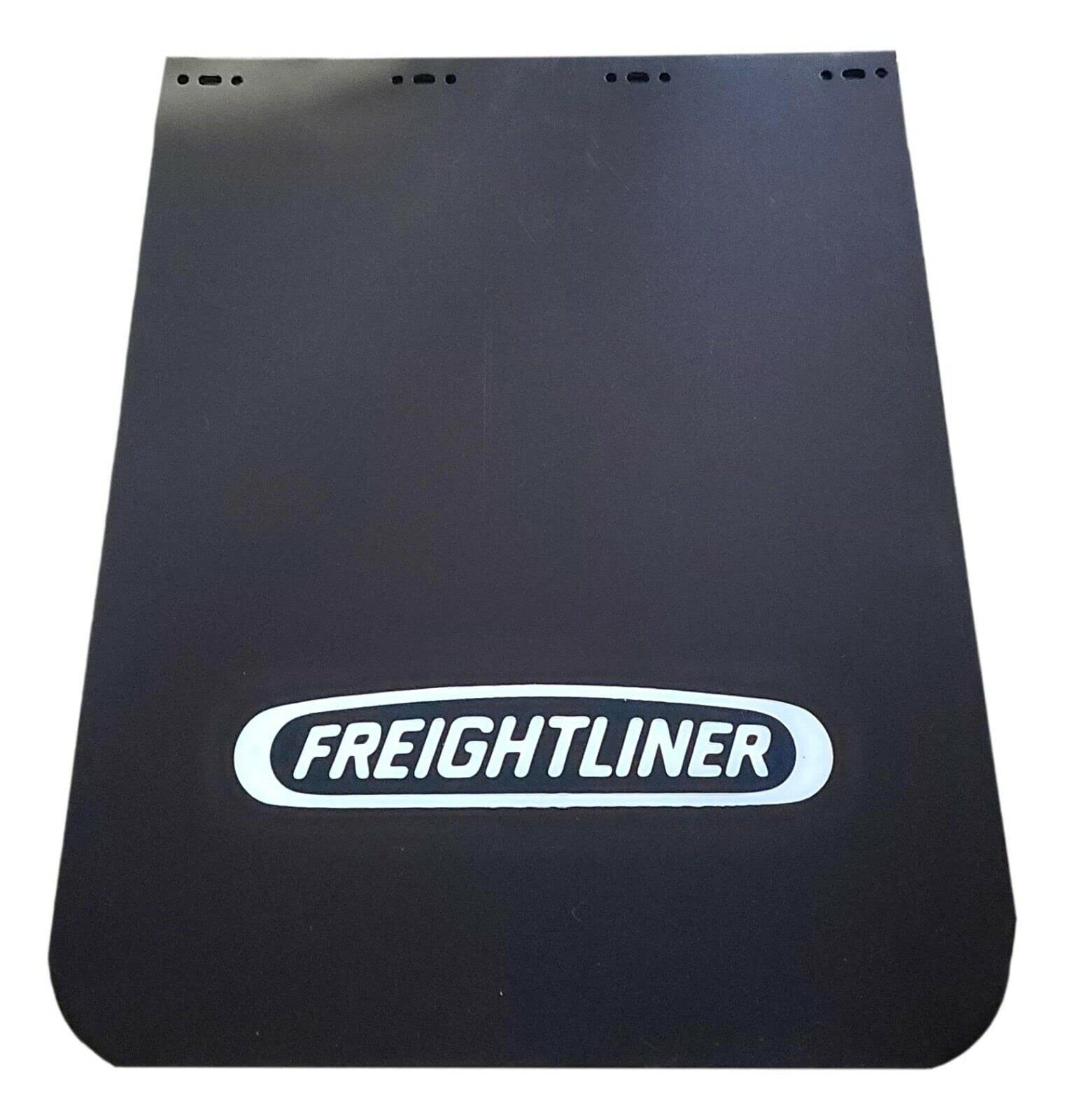 Freightliner Semi-Truck 24" x 30" Black Polyurethane Mud Flaps w/Logo - 2 (1 Pair)