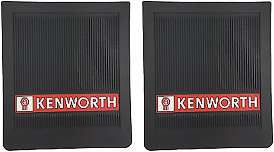 Kenworth Trucks MF-0003K 16" x 14" OEM Ribbed Front Fender 1/4" Thick Black Mud Flaps-Set of 2